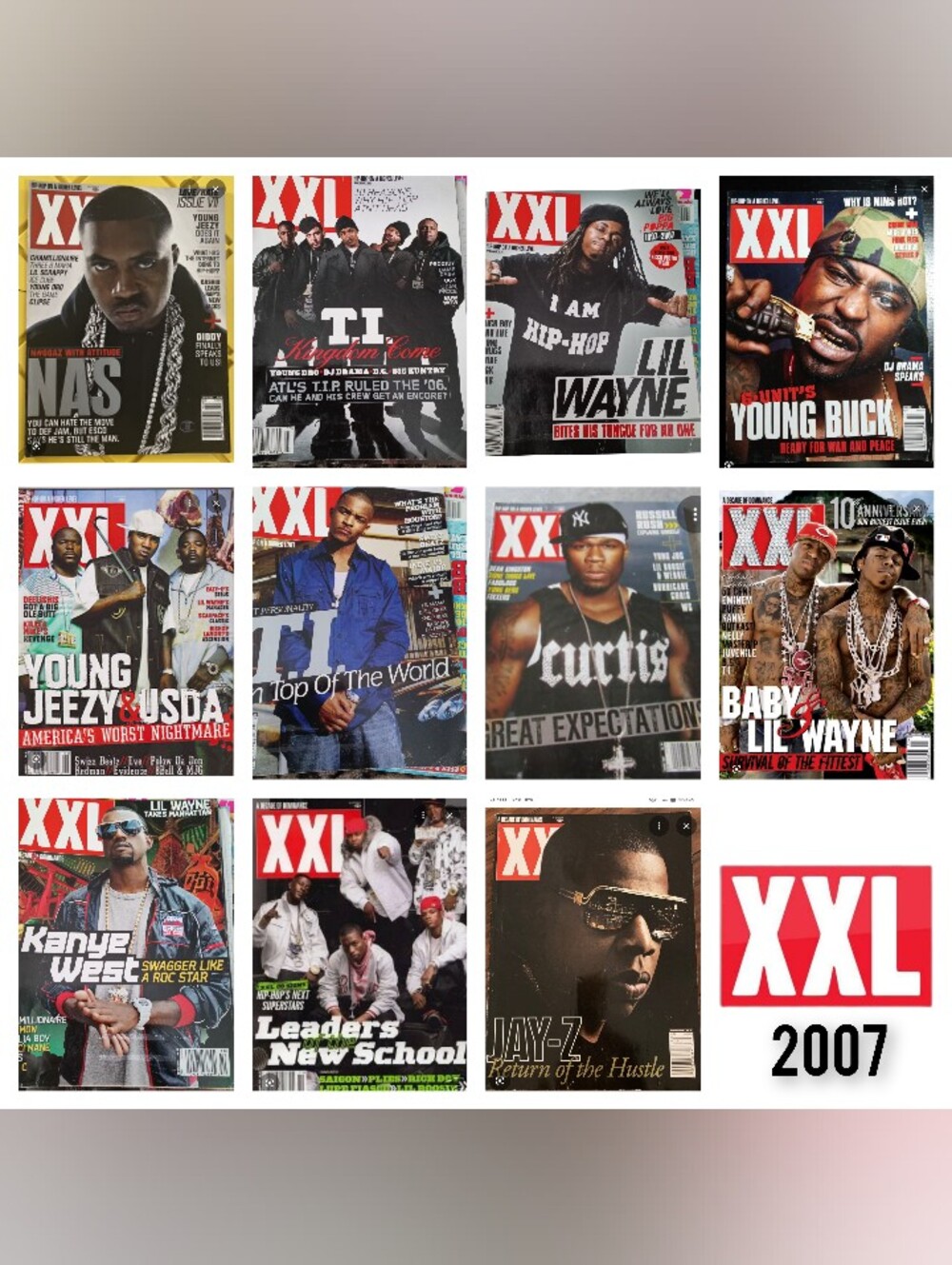 XXL Magazine 2007 Collage Cover Art - Red, White, Black